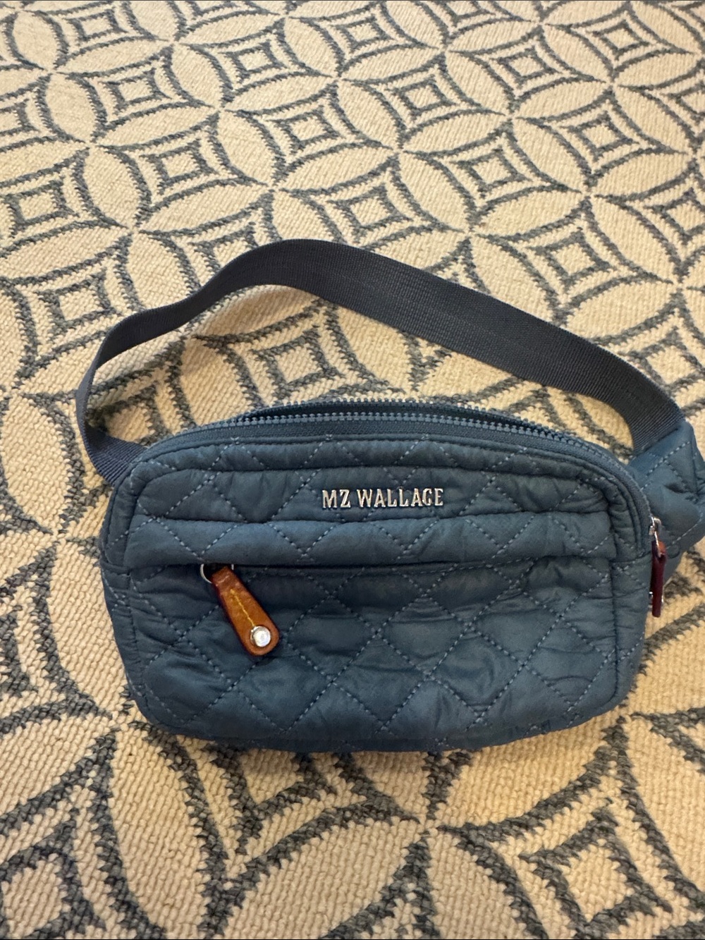 MZ Wallace Quilted Dark Navy Belt Bag